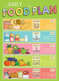 infographic chart illustration of a healthy daily nutrition