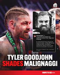 Tyler Goodjohn is throwing shade at Pauli Malignaggi! 🫣 Last night at  #BKB45 was when Goodjohn vs. Malignaggi was scheduled to take place, but  was postponed due to an injury in Malignaggi's
