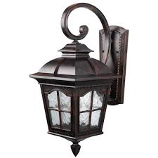 Bronze outdoor wall sconce lighting. Canarm Madison 1 Light Rustic Bronze Outdoor Wall Lantern Sconce With Watermark Glass Iol144rbz Hd The Home Depot Wall Lantern Outdoor Wall Lantern Outdoor Lantern Lighting