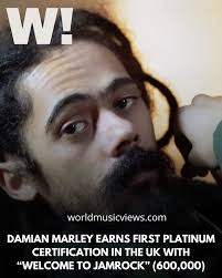 Damian Marley Earns First Platinum Certification in the UK with 'Welcome to  Jamrock'