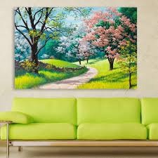 50 nature paintings (mountain, beach, forest, waterfall, etc) 1. Canvas Painting Beautiful Nature Modern Art Wall Painting For Living Room Bedroom Office Hotels Drawing Room 91cm X 61cm Inephos