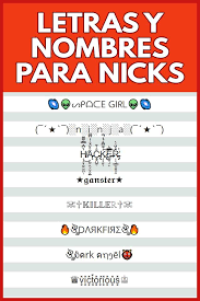 Letras Para Nick Bonitas Raras Generador Nombres