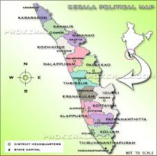 Kerala for political state map. Jungle Maps Map Of Kerala Districts
