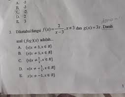 Mencari (fog) (x) = mencari (gof) (x) =. Domain Asal Fog X Adalah Brainly Co Id