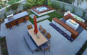 This contemporary backyard oasis in toronto features a concrete paver hot tub. 18 Stunning Decks And Patios Design Ideas With Hot Tubs Hot Tub Backyard Patio Design Hot Tub Landscaping