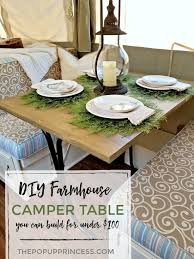 The simple, modern design of the chintaly tara pop up extension glass dining table lends a spacious feel to any size dining room. Diy Farmhouse Camper Table The Pop Up Princess