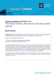 Pdf The Mass Media Democracy And The Public Sphere