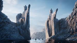 Argonath Cliffs Daily3d Athena Porteous On Artstation At Https Www Artstation Com Artwork Nnyb4 Landmarks Natural Landmarks Monument