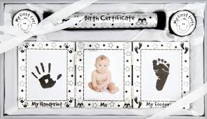 These are super simple and easy to make with the kids to save their precious little hand and footprints. Baby Keepsake 4 Piece Gift Set Shiny Silver