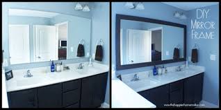 No need for angled edges and mitering when you can have a frame like this one. Diy Bathroom Mirror Frame With Molding The Happier Homemaker