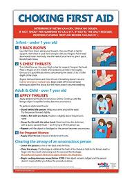 Choking First Aid Poster 12 X 18 In Laminated Instructions For Infants Children And Adults