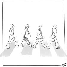 Black And White Road Drawing I Had A Go At Recreating The Beatles Abbey Road With A Single Line In 2020 Beatles Album Covers Single Line Drawing Road Drawing