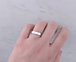 Solid 14k White Gold Wedding Band 4mm White Gold Wedding Etsy 14k White Gold Wedding Band White Gold Rings Simple Wedding Bands