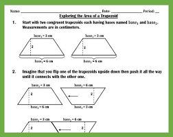 Exploring The Area Of A Trapezoid Worksheet Teaching And Practice Math Practice Worksheets Free Printable Math Worksheets Trigonometry Worksheets