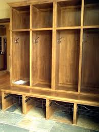 Ldk Custom Wood Lockers In Mudroom With Wire Pull Out Drawers Lllllooooovvve The Wire Drawers And Place For Shoe Wooden Lockers Wood Lockers Mud Room Storage