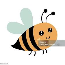 Cute Friendly Scandinavian Bee Cartoon Happy Flying Bee With Big Kind Eyes  Insect Character Baby Vector Isolated On White Stock Illustration