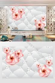 Pink Flowers Modern Stereo 3d Geometric Flowers Tv Background Wall Geometric Flower Decor Pink Flowers