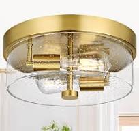 Flush Mount Ceiling Light Fixtures, 2-Light Gold Ceiling ...