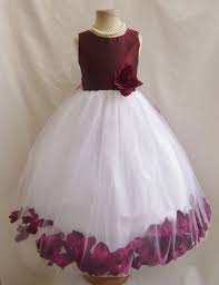 Flower Girl Dresses Burgundy Top Rose Petal Dress Fd0pt Wedding Easter Bridesmaid For Baby C Burgundy Flower Girl Dress Flower Girl Dresses Flower Girl