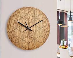 Horloge De Mur Moderne Bois Unique Dhorloge De Mur Enfants Etsy Wall Clock Wall Clock Wooden Wood Wall Clock