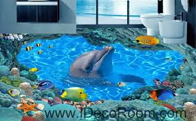 3d wallpaper for home floor. Ocean Sea Dophin Play With Fish 00023 Floor Decals 3d Wallpaper Wall M Idecoroom