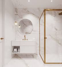 3 Luxe Home Interiors With White Marble Gold Accents White Marble Bathrooms Bathroom Interior Design Bathroom Interior