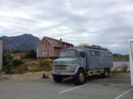 Mercedes Benz Truck Camper In Henningsvaer Norway Camion Poid Lourd Cabane
