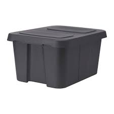 Klamtare Dark Grey Box With Lid In Outdoor Width 58 Cm Ikea Outdoor Storage Boxes Box With Lid Ikea