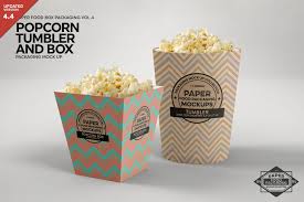 Popcorn Containers Packaging Mockup Popcorn Containers Food Box Packaging Packaging Mockup