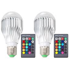Dlpin 2 Pack 10w Rgbw Color Changing Light Bulbs Led Dimmable Lamp With Remote Control E26 Color Changing Light Bulb Color Changing Lights Halloween Lights