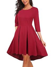 Women S Pleated High Low Skater 3 4 Sleeve Party Cocktail Dress With Pockets More Info Could Be Casual Cocktail Dress Trendy Cocktail Dresses Womens Dresses