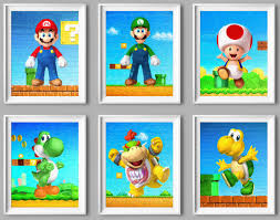 Super Mario Prints Nintendo Decor Mario Art Luigi Poster Yoshi Etsy In 2020 Kids Art Prints Kids Room Art Nursery Art Prints