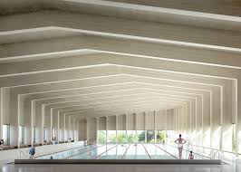 A Cross Laminated Timber Roof Covers This Six Lane Swimming Pool Which London Firm Hawkins Brown Is To Add To A School In Surrey Arkitektur Byggnader Byggnad