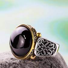 Mens Ring 925 Sterling Silver Natural Hematite Black Ring Men 10 5 Us Size Men S Jewelry Rings Mens Rings Fashion Rings For Men