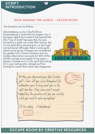 You and your team will enter a themed room where you have 60 minutes to search for clues, solve puzzles, and complete your mission in order to escape in time. Escape The School Script Escape Room Teaching Resources