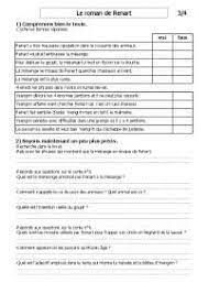 Le Roman De Renart - Questionnaire De Lecture | Exercices Littérature -  Docsity