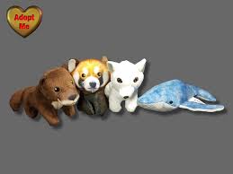 Mcdonalds National Geographic Set Of 4 Plush Animals Fox Red Panda Otter Whale Nationalgeographic Plush Stuffed Animals Animals Plush Animals