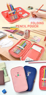 Folding Pencil Pouch Cute School Supplies Pencil Pouch Pouch