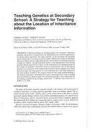 Pdf) Teaching Genetics At Secondary School: A Strategy For Teaching About  The Location Of Inheritance Information