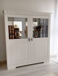 Vitrine Weiss Landvitrine Schrank Anrichte Spiegel Esszimmer Wohnzimmer Vitrine Weiss Haus Spiegelschrank