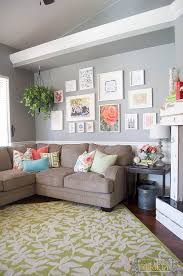 Coral And Green Great Room Reveal Green Living Room Decor Wall Decor Living Room Living Room Green