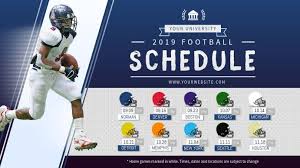 Blue And Grey Football Digital Display Schedule In 2020 Football Poster Poster Template Football Template