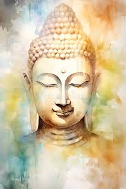 Meditação Serene Buddha Em Uma Rocha Em Meio a Um Rio Tranquilo Em Um  Paraíso Montanhoso Ilustração Stock