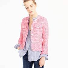 Jcrew Peplum Lady Jacket In Neon Fuchsia Tweed Jackets For Women Tweed Jacket Outfit Clothes
