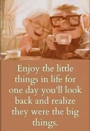 Enjoy The Little Things In Life For One Day You Ll Look Back And Realize They Were The Big Things Up Enjoy The Little Things In Life For One Day You Ll Look Back And Realize They Were The Big Things Movie Quotes Disney Quotes Cute Quotes
