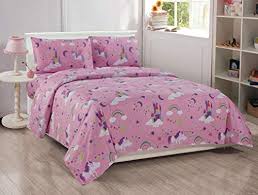 Get toddler bedding sets at buybuybaby. Better Home Style Pink Girls Kids 4 Piece Sheet Set With Unicorns Castles And Rainbows In Magical Lands Includes Pillowcases Flat And Fitted Sheets Unicorn Castle Lavender Full Buy Online In Dominica
