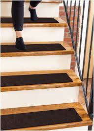 Non Slip Carpet Stair Treads With Adhesive Backing Brown 15 Pack 8 X30 In 2020 Carpet Stair Treads Carpet Stairs Stair Treads