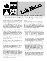 Controlled Substances: Record keeping, Storage and Disposal