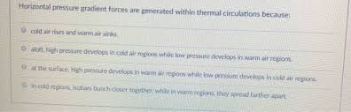 horizontal pressure gradient forces are