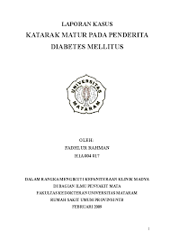 Diabetes berasal dari bahasa yunani yang berarti mengalirkan atau mengalihkan (siphon). Laporan Kasus Diabetes Melitus Pada Lansia Seputar Laporan